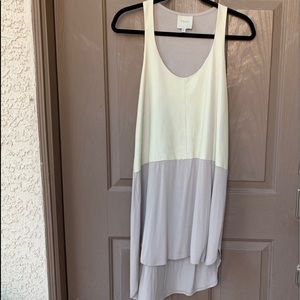 Mason Rare Leather and Silk High Low dress